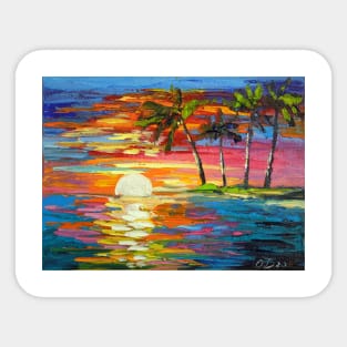 Dawn and palm trees Sticker